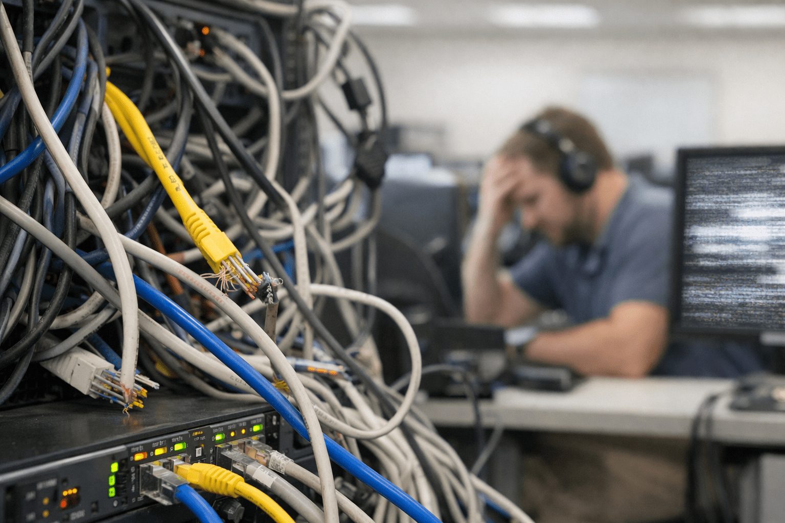 Poor network cabling causing interference in office networks