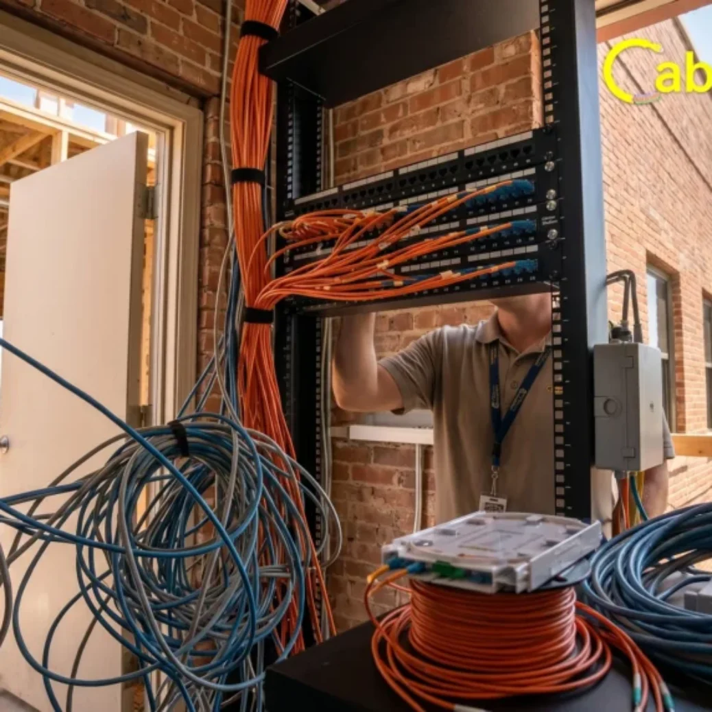 • Fiber optic cabling installation in a Dallas Fort Worth commercial office