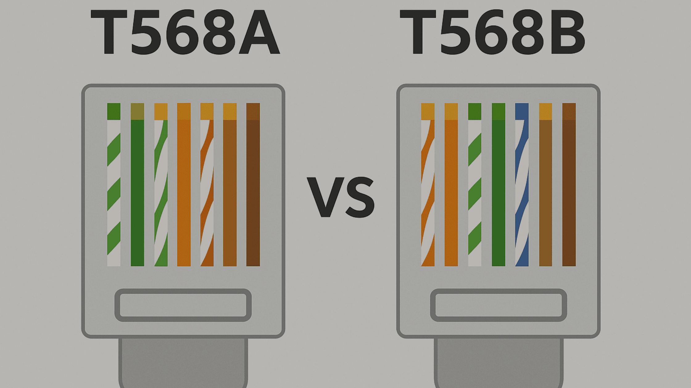 Comparison of T568A vs T568B Cabling Standards