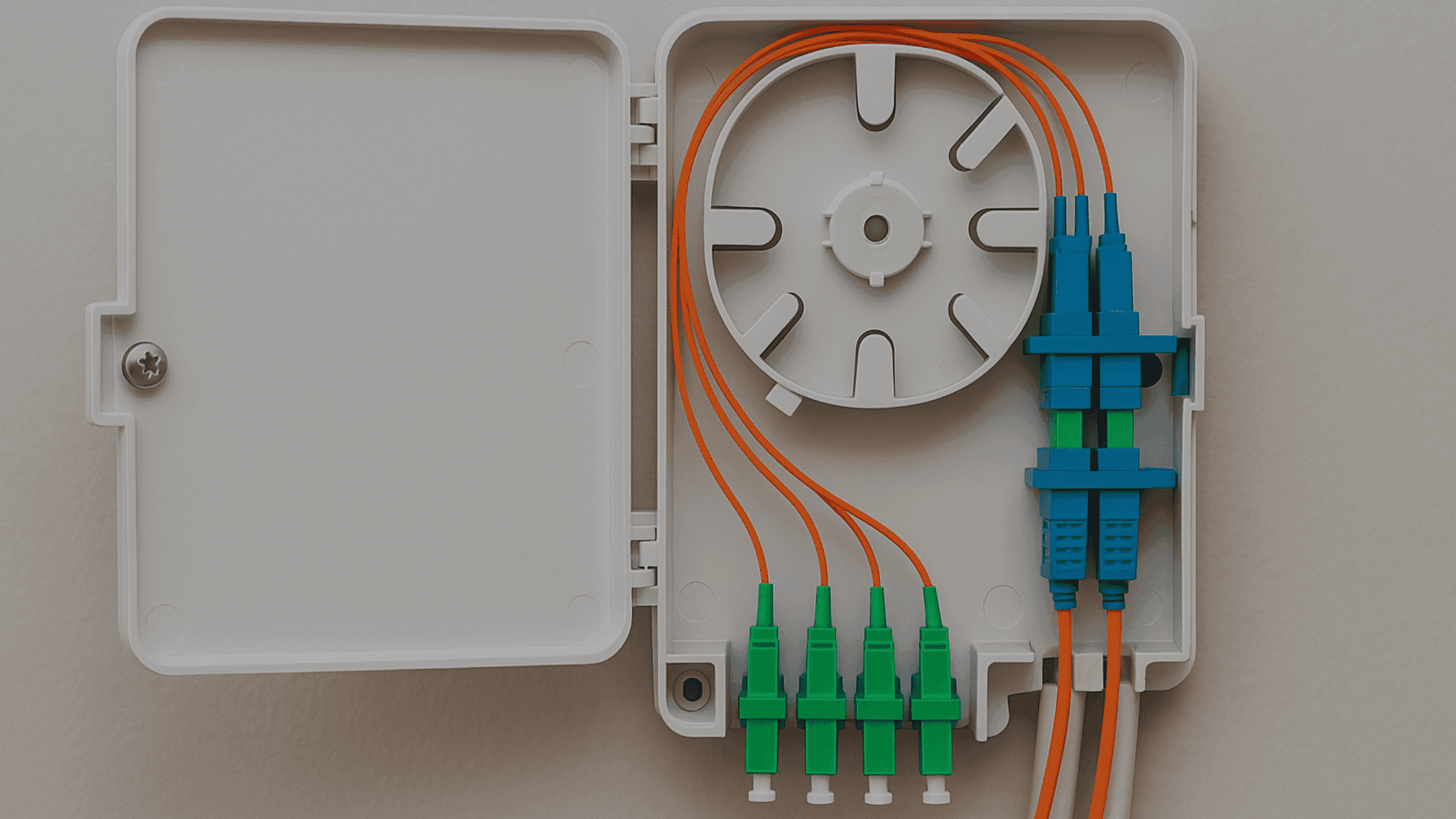 Fiber termination box for clean fiber optic cable installations