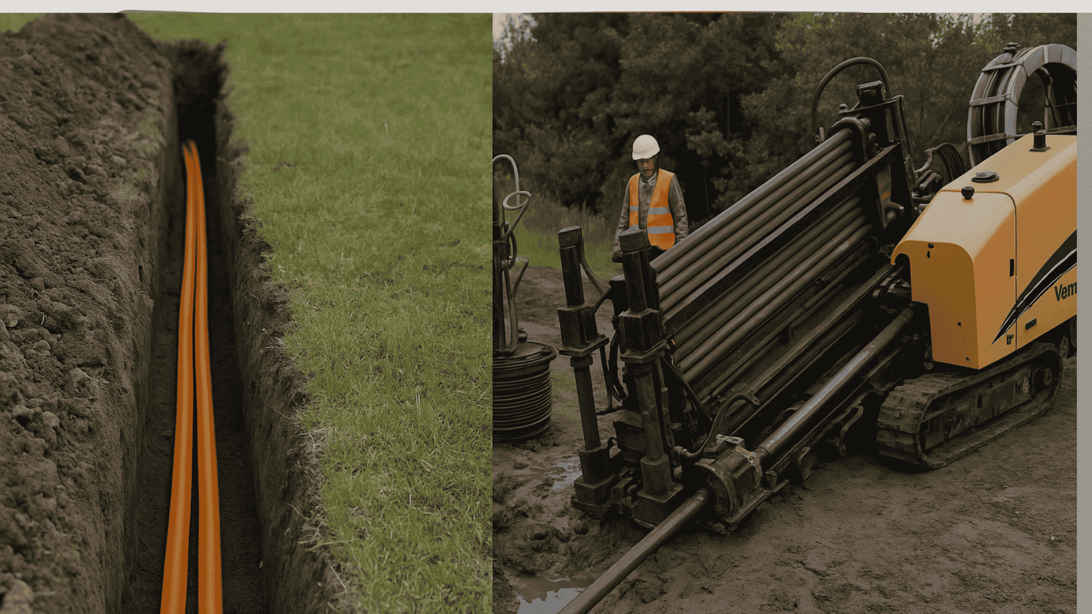 Trenching vs. Directional Drilling for network cabling installation