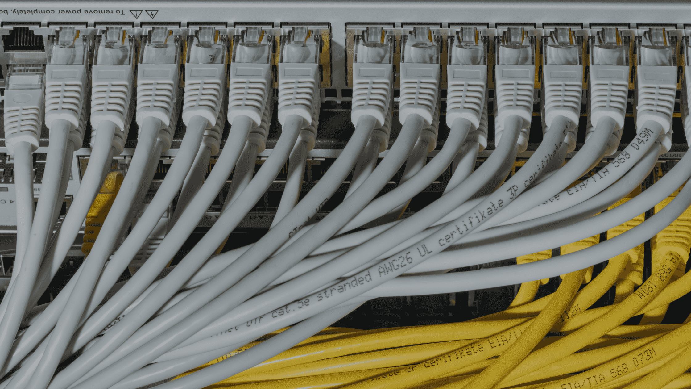 Office network connections using structured cabling and fiber optic installation