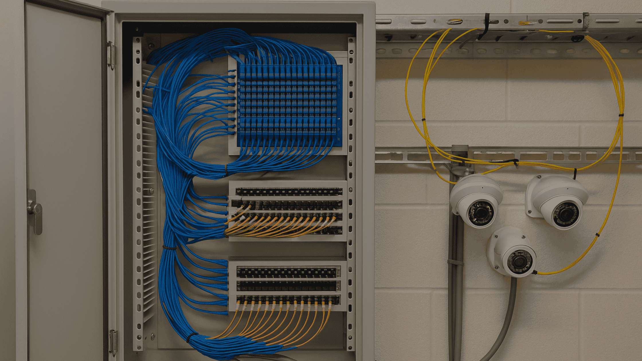 Structured cabling installation for CCTV fiber optic network
