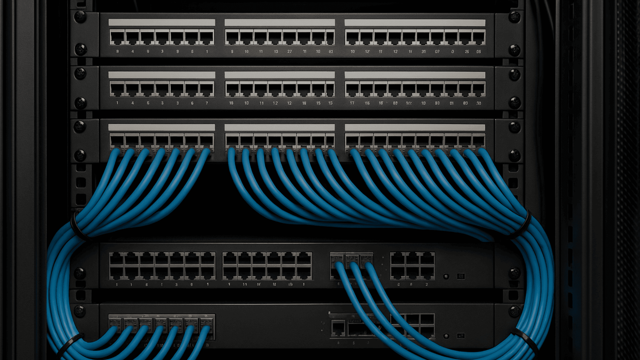 Network cabinet cabling