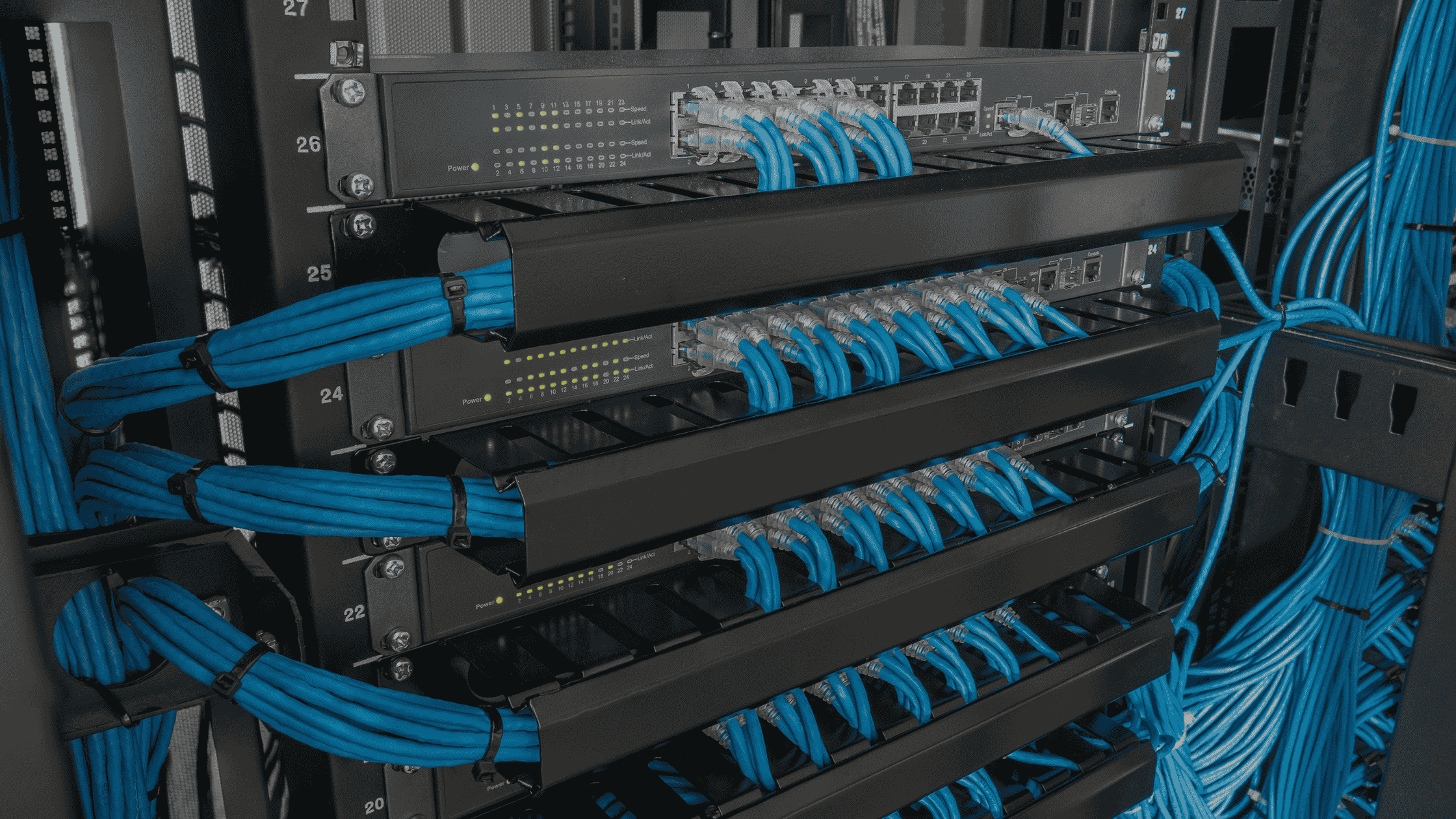 Cat6 data cabling installation for business office networks