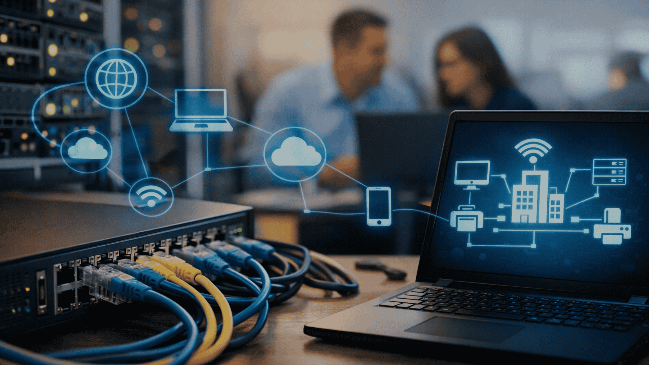 Local area networking infrastructure for modern business offices